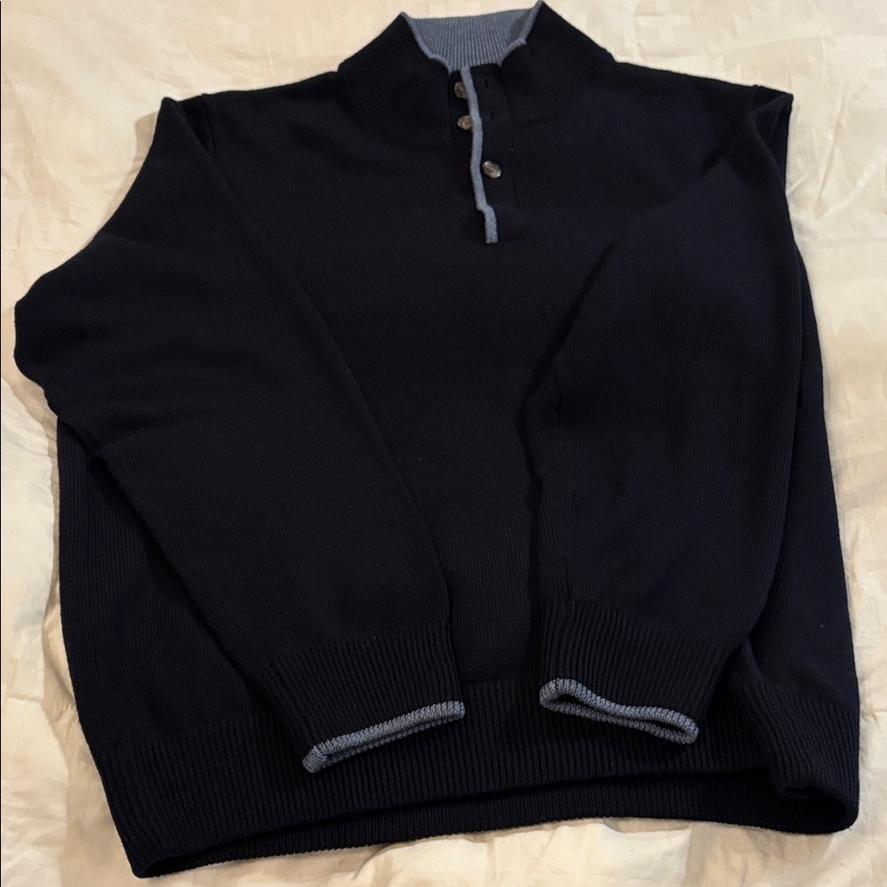 Brooks Brothers 346 Men's Navy Blue Wool Sweater